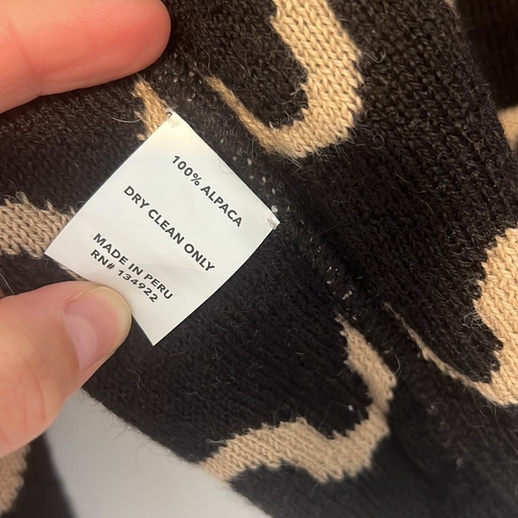 Emerson Fry Reversible Loki Stripe Camel + Black Alpaca Sweater, SM - Picture 5 of 6